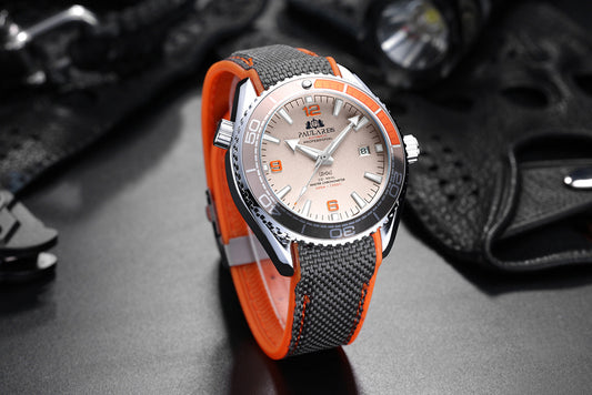 Men's Automatic Luminous Canvas Rubber Band Watch Mechanical Watches