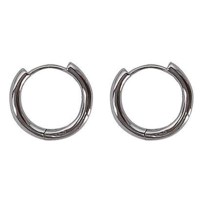 Big Circle Ear Clip Plated Sterling Sier Earrings