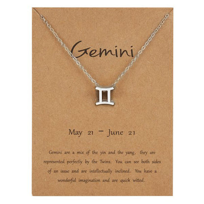 Version Twee Constellation Rhinestone Paper Card Necklaces
