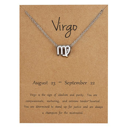 Version Twee Constellation Rhinestone Paper Card Necklaces