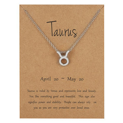 Version Twee Constellation Rhinestone Paper Card Necklaces