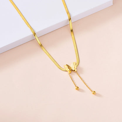 Simple Style Butterfly Stainless Steel Gold Plated Necklaces