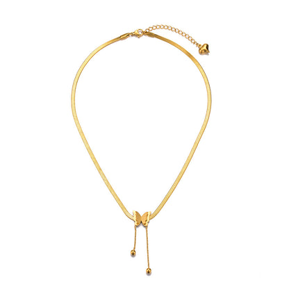 Simple Style Butterfly Stainless Steel Gold Plated Necklaces