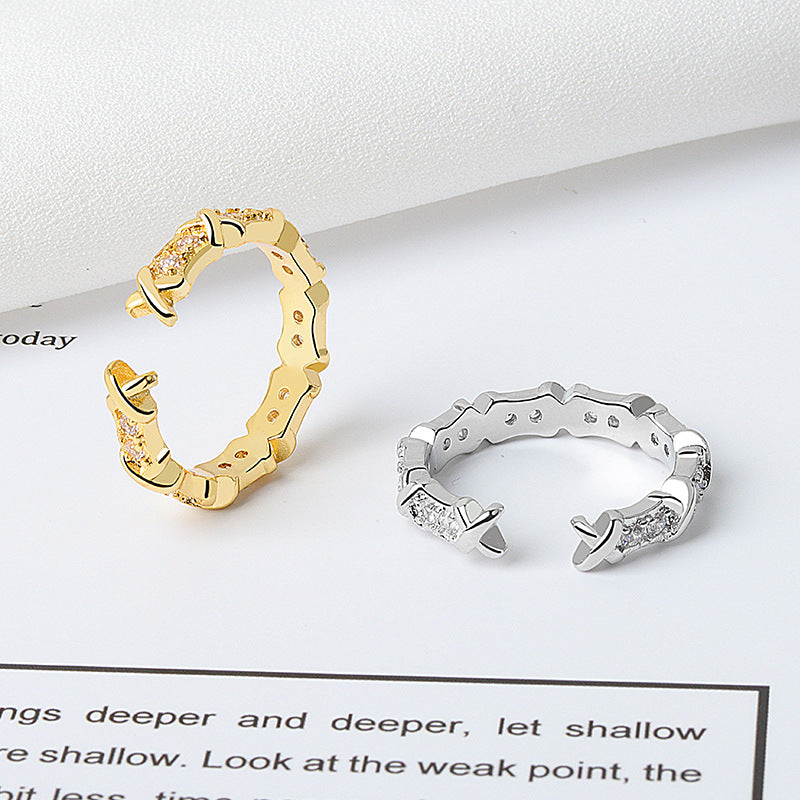 Diamond Fashion Temperament Open Design Young Rings