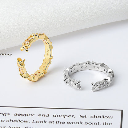 Diamond Fashion Temperament Open Design Young Rings