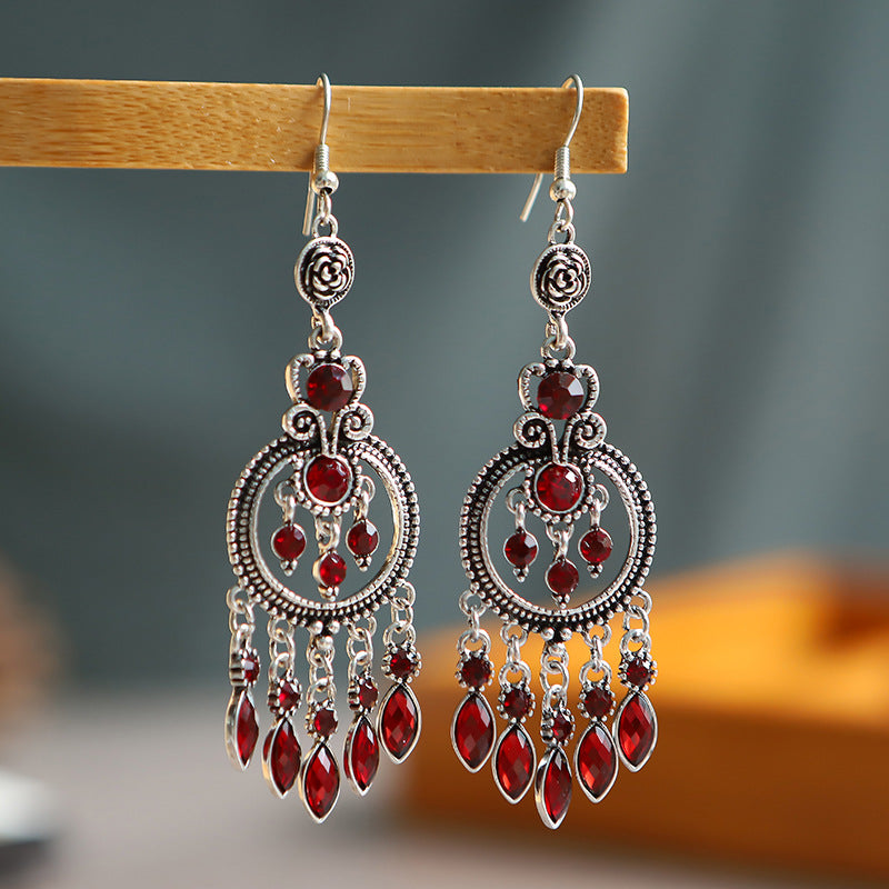 Women's Jewelry Retro Round Hollow Chinese Style Earrings