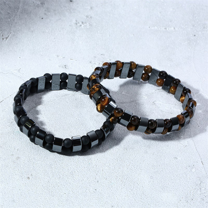 Men's Jewelry Haematite Tigereye Beaded Wrist Bracelets