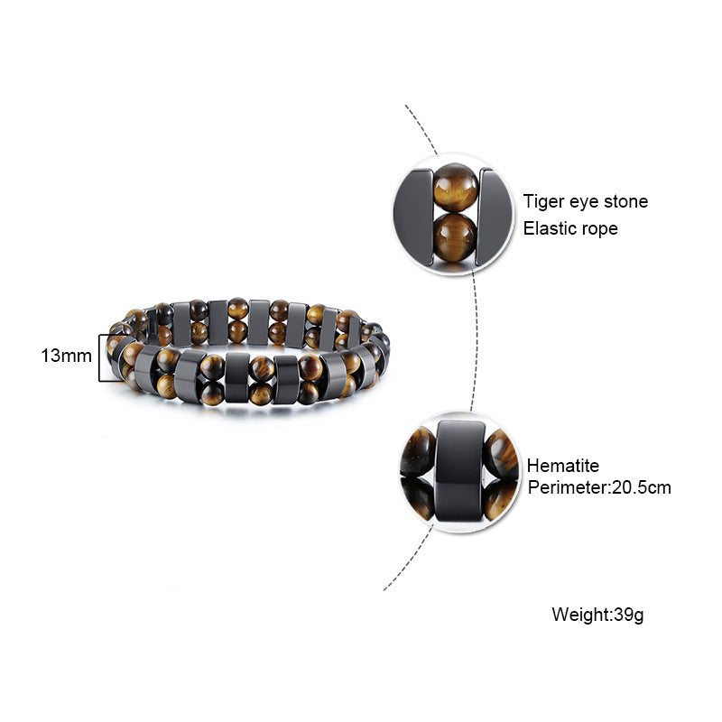 Men's Jewelry Haematite Tigereye Beaded Wrist Bracelets