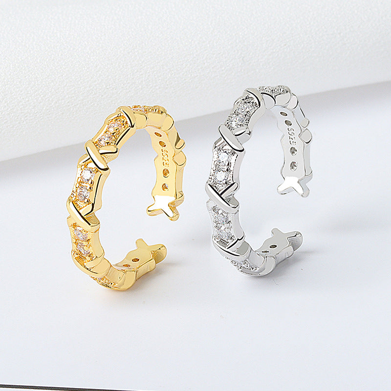 Diamond Fashion Temperament Open Design Young Rings