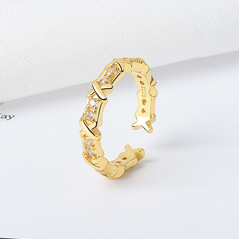 Diamond Fashion Temperament Open Design Young Rings