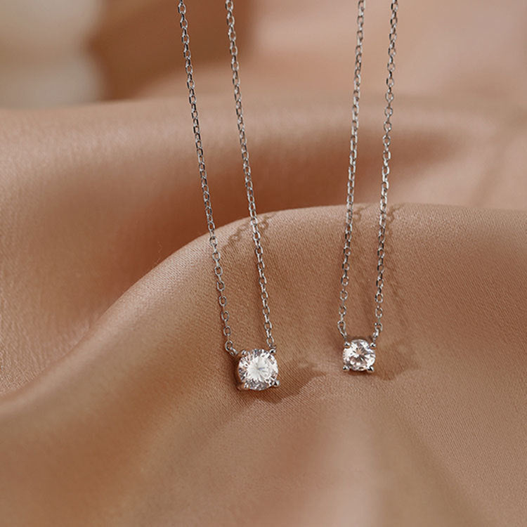 Sier Zircon Fashion Diamond Inlaid Clavicle Necklaces