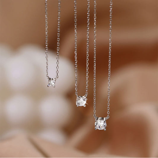 Sier Zircon Fashion Diamond Inlaid Clavicle Necklaces