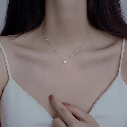 Sier Zircon Fashion Diamond Inlaid Clavicle Necklaces