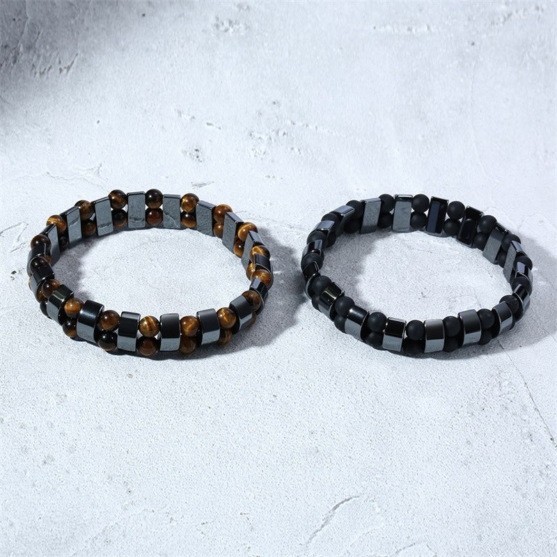 Men's Jewelry Haematite Tigereye Beaded Wrist Bracelets