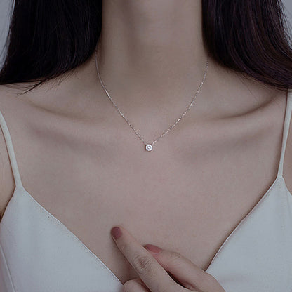 Sier Zircon Fashion Diamond Inlaid Clavicle Necklaces