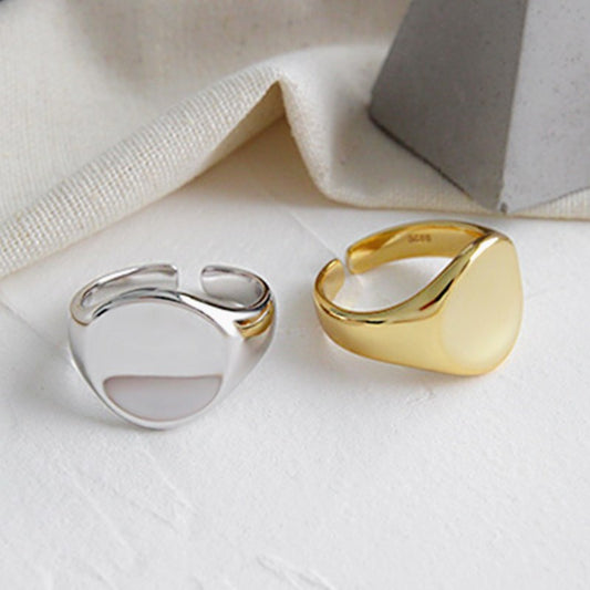 Fashion Geometric Round Female Irregular Light Concave Rings