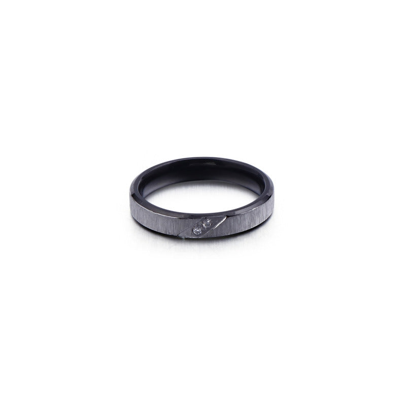 Fashion Simple Stainless Steel Sand Unisex Rings