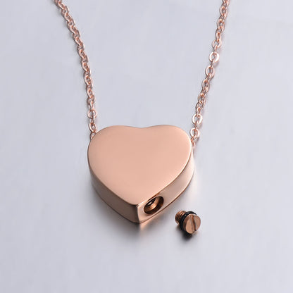 Stainless Steel Heart-shaped Open Memorial Ashes Pendants