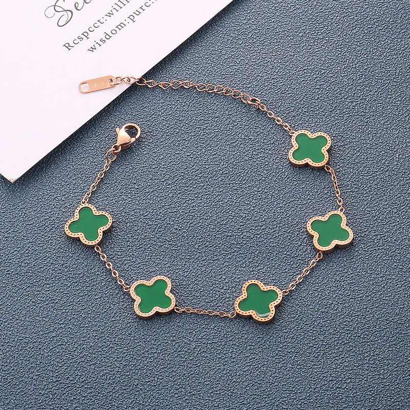 Korean Simple Personalized Rose Gold Titanium Bracelets