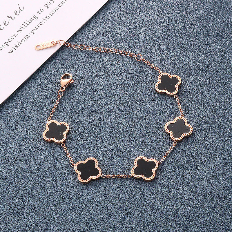 Korean Simple Personalized Rose Gold Titanium Bracelets