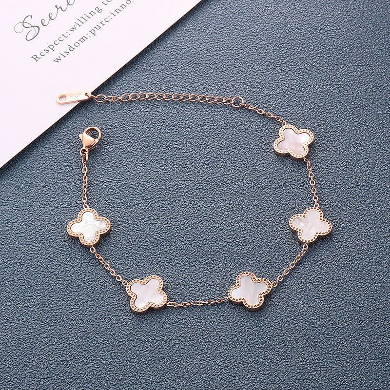 Korean Simple Personalized Rose Gold Titanium Bracelets