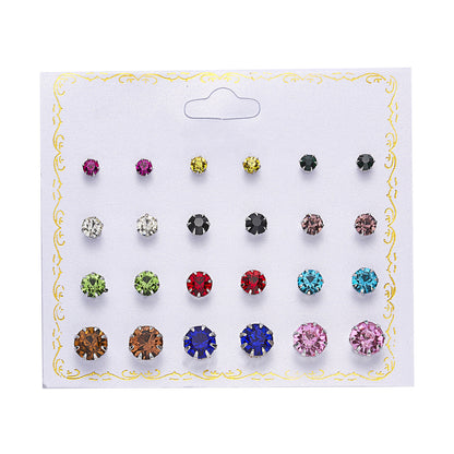 Transparent Colorful Round Zircon Card Month Rings