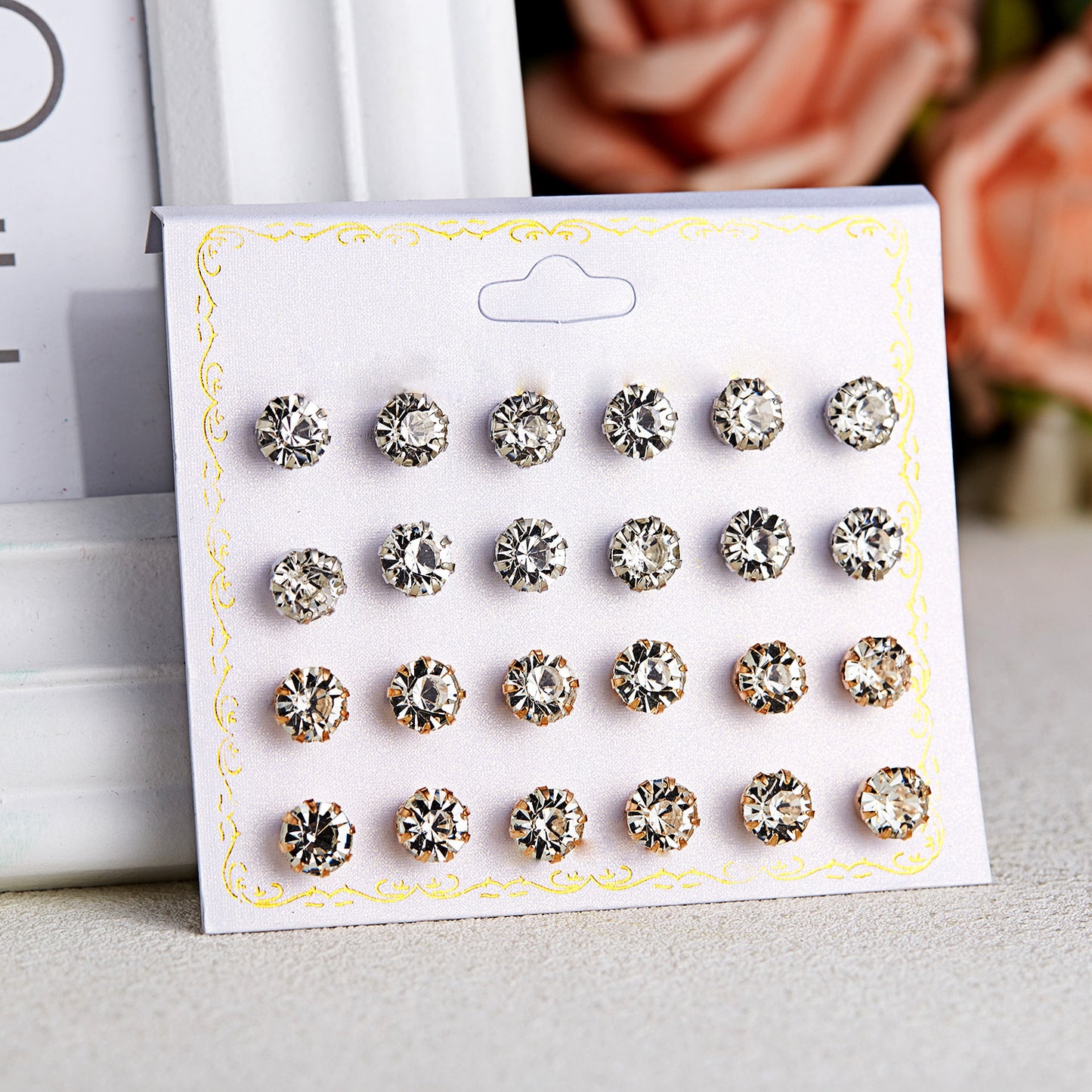 Transparent Colorful Round Zircon Card Month Rings