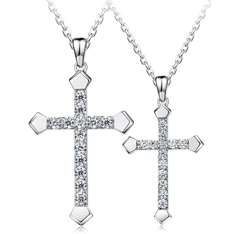 Fashion Diamond Cross Simple Male Female Pendants