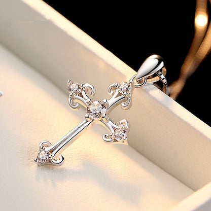 Fashion Diamond Cross Simple Male Female Pendants