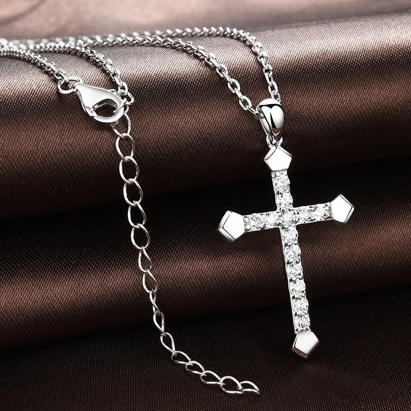 Fashion Diamond Cross Simple Male Female Pendants