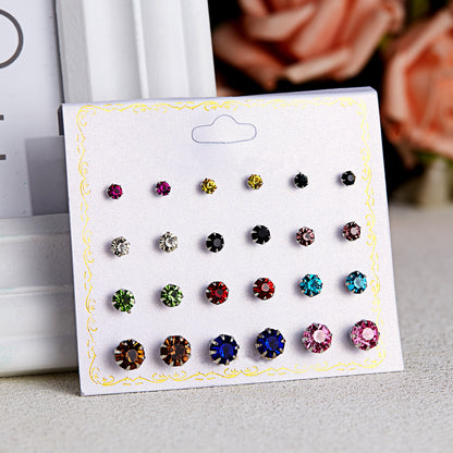 Transparent Colorful Round Zircon Card Month Rings