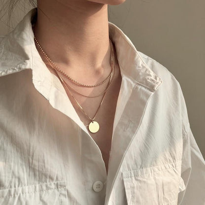 Simple Single Round Chain Collar Item Necklaces