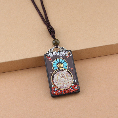 Hand-made Blackwood Sweater Chain Elephant God Pendants