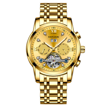 Men's Tourbillon Hollow Automatic Watch Waterproof Mechanical Watches