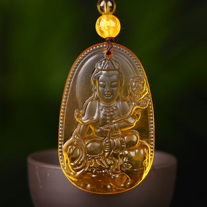 Citrine Zodiac Natal Buddha Eight Patron Pendants