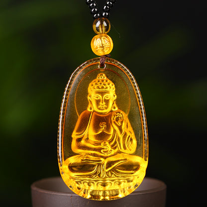 Citrine Zodiac Natal Buddha Eight Patron Pendants