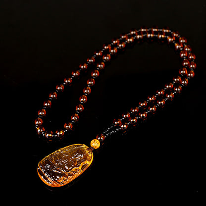 Citrine Zodiac Natal Buddha Eight Patron Pendants