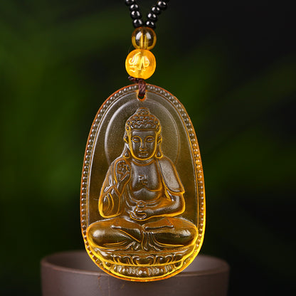 Citrine Zodiac Natal Buddha Eight Patron Pendants