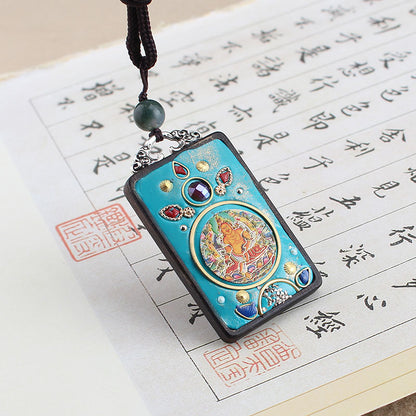 Hand-made Blackwood Sweater Chain Elephant God Pendants