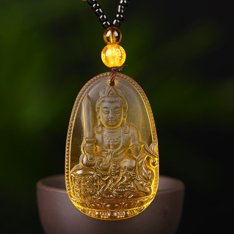 Citrine Zodiac Natal Buddha Eight Patron Pendants