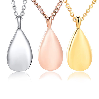 Water Drop Stainless Steel Perfume Bottle Pendants