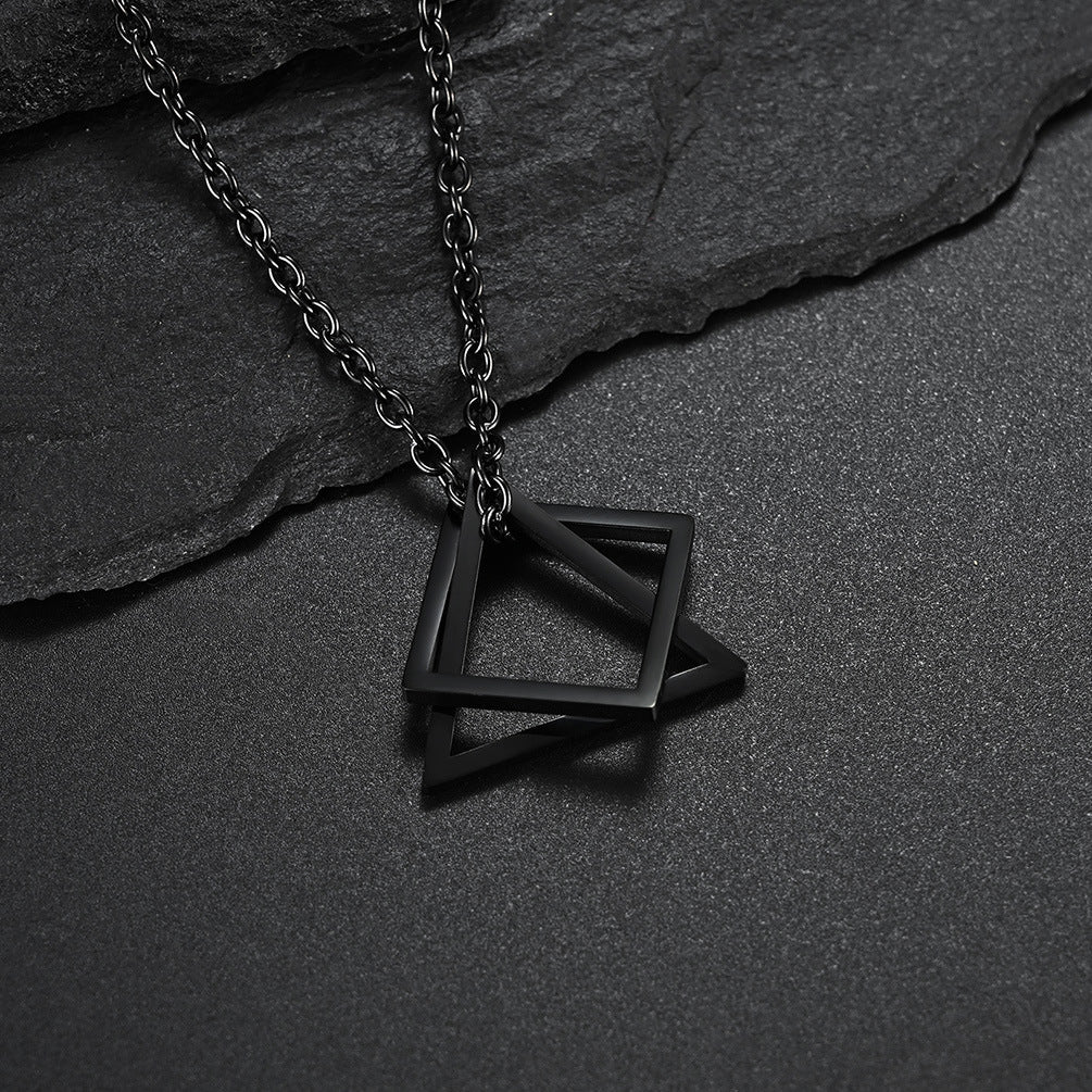 Women's & Men's Style Geometry Triangle Square Combination Hip Necklaces