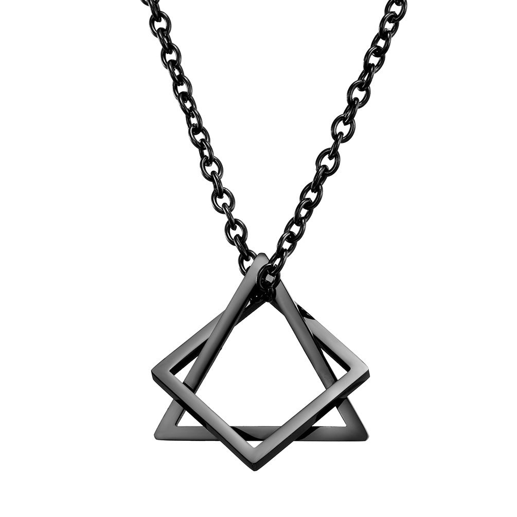 Women's & Men's Style Geometry Triangle Square Combination Hip Necklaces