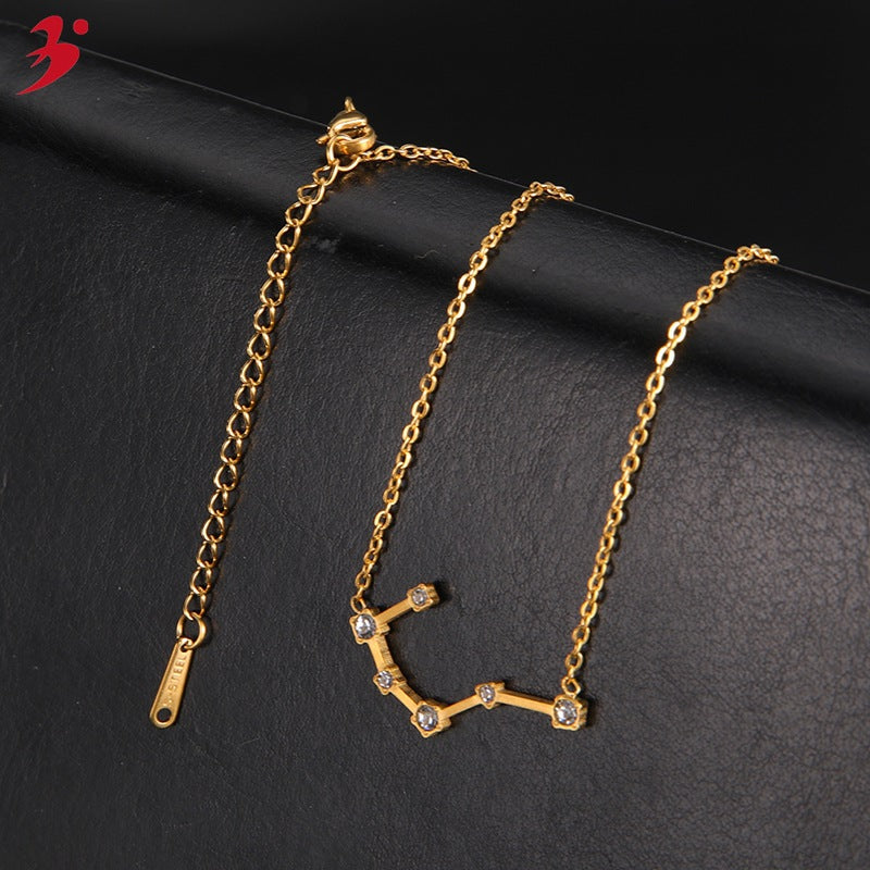 Twee Constellation Diamond Stainless Steel Clavicle Necklaces