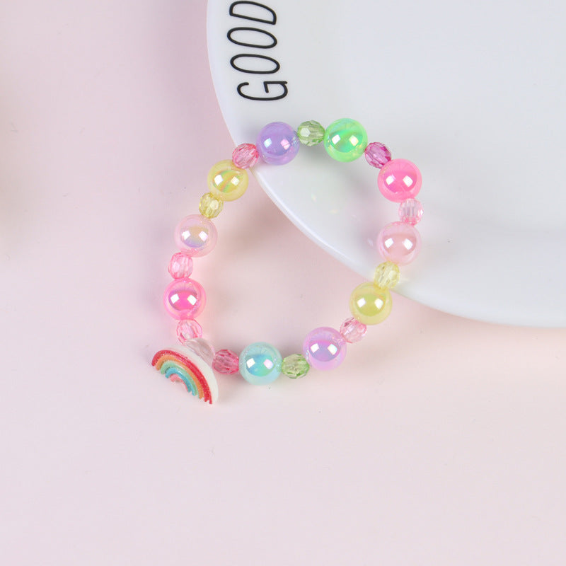 Children's Suit Unicorn Female Pearl Cartoon Pony Necklaces