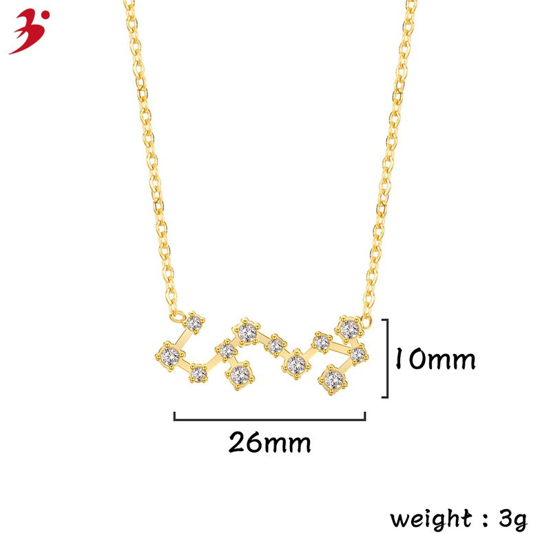 Twee Constellation Diamond Stainless Steel Clavicle Necklaces