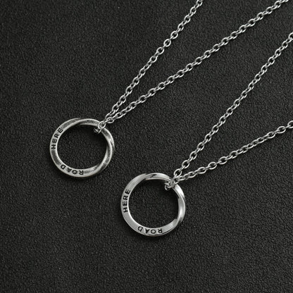 Men's Mobius Hip Hop Twisted Circle Personality Necklaces