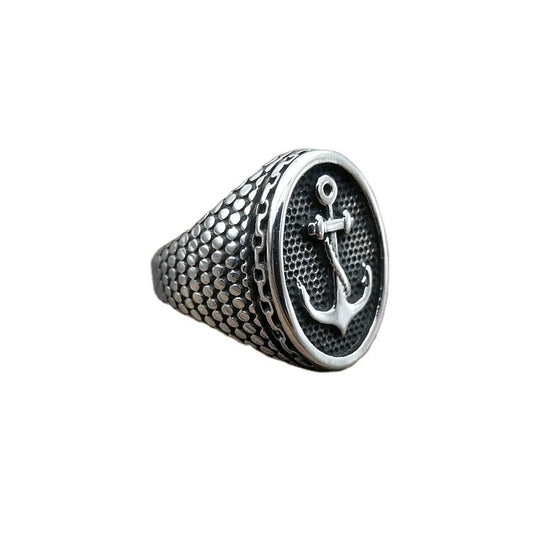 Men's Retro Punk Finger Titanium Steel Polished Rings