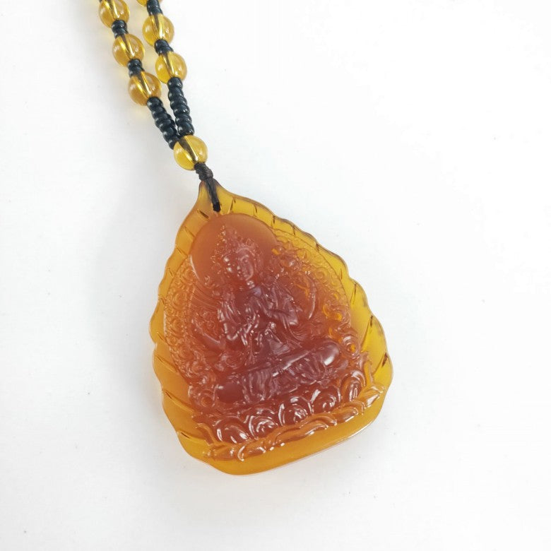 Women's & Men's Ornaments Glaze Yellow God Of Wealth Pendants