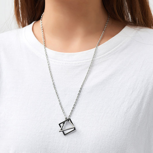 Women's & Men's Triangle Square Stainless Steel Ornament Hip Pendants